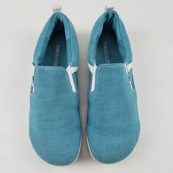 Xero Shoes Aptos Slip On Shoe Women 10 Turquoise Barefoot Minimalist Hemp Casual - Picture 4 of 13